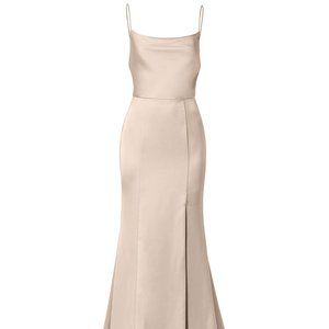 Amsale fluid satin bridesmaid dress Champagne color